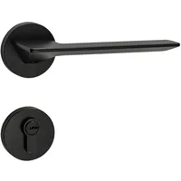 Современные роскошные внутренние дверные ручки из цинкового сплава, черный матовый черный латунный дверной замок, набор качественных дверных ручек с разрезом