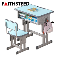 Ensemble bureau et chaise réglables en hauteur pour enfant, mobilier scolaire primaire pour l'étude à domicile