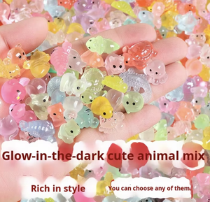 Mini schattige glow-in-the-dark dierenharsmodellen driedimensionaal mysterie blind bag DIY feeëntuin huis micro <span class=keywords><strong>aquarium</strong></span> decoratie - Product Image 5