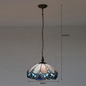 Lámpara Colgante LongHuiJing Tiffany Dragonfly de 2 Luces, Pantalla de Vidrio Emplomado, Lámparas de Techo de 16 Pulgadas - Product Image 2