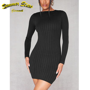 <span class=keywords><strong>Micro</strong></span> algodón de manga corta sólido <span class=keywords><strong>Mini</strong></span> Bodycon sólido cuello Halter suéter verano Vestidos de punto acanalado <span class=keywords><strong>Maxi</strong></span> vestido 2023 - Product Image 1