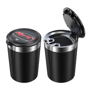 Cenicero para Auto con Tapa Abatible, Luz LED, Material ABS, Portátil para Uso en Vehículos - Product Image 2