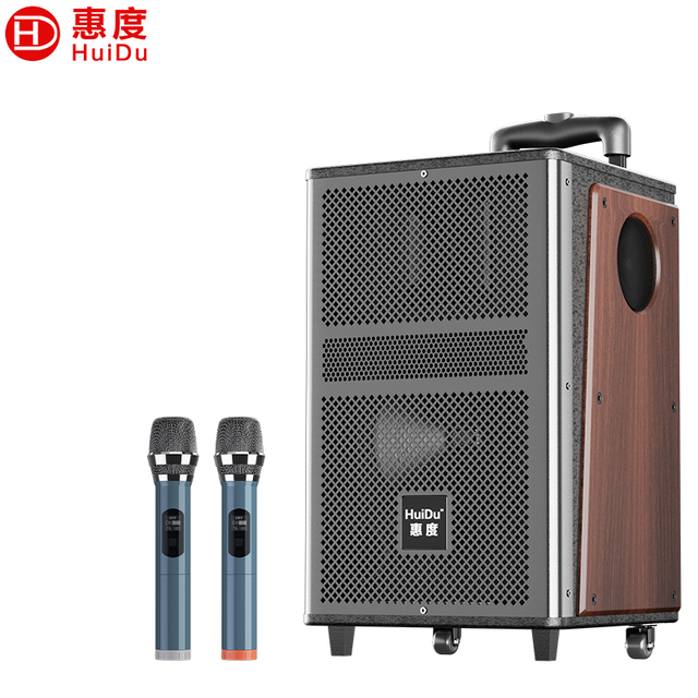 DJ Speaker 15 Inch Portable  5.0 Rechargeable Battery 80W Dual UHF Wireless Microphone for Square Dance Party