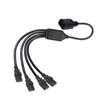 Câble d'extension 0,75 mm² 1 pied, C13 vers C14, avec répartiteur en Y, cordon d'alimentation électrique CA 220 V 250 V