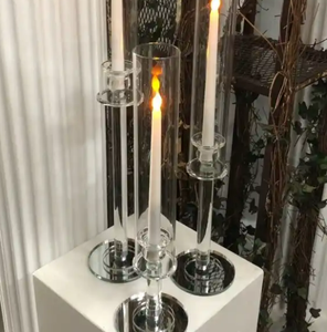 Centro de Mesa Moderno de Cristal Plateado, Elegante Portavelas para Fiestas con Soporte para Flores y Frascos de Linterna para Bodas - Product Image 2