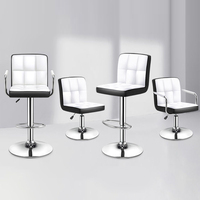 Tabouret de bar pivotant au design industriel moderne Chaise à hauteur réglable avec siège confortable pour les repas à l'extérieur et les hôtels