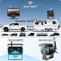 2 caméras de stationnement sans fil à vision nocturne IR avec moniteur AHD 7 ''avec alarme d'angle mort BSD, pour camions/camping-car/remorque/camping-car/chariot élévateur
