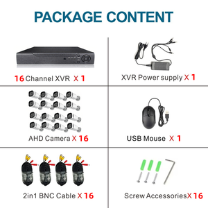 TSEye 16CH AHD DVR ระบบรักษาความปลอดภัยกล้องวงจรปิดพร้อมกล้องทรงกระบอกกลางแจ้ง 16 ตัวการมองเห็นได้ในเวลากลางคืนชุดกล้องวงจรปิดกันน้ำ H.264 การบีบอัด - Product Image 5