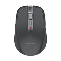 Mouse Nirkabel Ergonomis Portabel FMOUSE dengan Lampu LED, DPI yang Dapat Disesuaikan, 7 Tombol, Warna Pink, Abu-abu, Hitam untuk Penggunaan Perjalanan