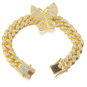 22k 2020 Gros Bijoux Frapper design de mode Hip hop papillon bracelet or bijoux ensemble bracelet en or 14k