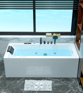 Sannce — baignoire rectangulaire 59 pouces pour salle de bain, <span class=keywords><strong>douche</strong></span> à tremper <span class=keywords><strong>verticale</strong></span> en acrylique, pour deux personnes - Product Image 6