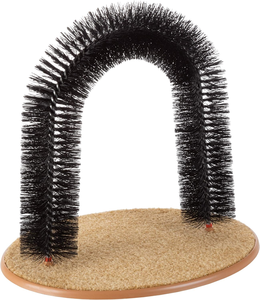 Brosse de toilettage pour chat en forme d'arche, auto-brosseuse, grattoir et masseur, avec base moquettée - Product Image 5