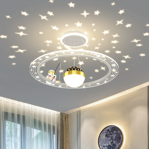 40W 3CCT Protection des yeux Plafonnier de la <span class=keywords><strong>chambre</strong></span> des enfants Creative Boy Girl Space Astronaut LED Chandelier Starry Plafonnier - Product Image 3