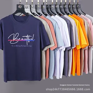 Camisetas deportivas para hombre Camisetas holgadas de manga corta de talla grande para hombre Camiseta de algodón para hombre con patrón de letras - Product Image 1