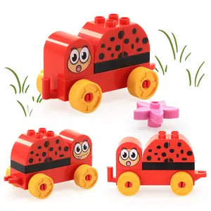 Cơ Bản lắp ráp nhựa giáo dục DIY Set giá rẻ nhỏ sáng tạo Ladybug khối xây dựng đồ chơi cho trẻ em Bộ dụng cụ học tập quà tặng