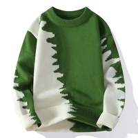 Pull-over en tricot personnalisé avec logo pour homme, motif jacquard, streetwear, col rond, pull chaud en tricot pour l'hiver