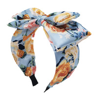 Serre-têtes personnalisables à grand nœud imprimé floral vintage, vente directe usine, accessoires capillaires bohèmes pour femmes pour les vacances de printemps