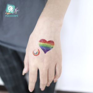 Tatuaggi Temporanei Glitterati <span class=keywords><strong>Arcobaleno</strong></span> per Bambini, Tatuaggi Pride, Farfalle, Cuori, <span class=keywords><strong>Arcobaleno</strong></span> per Feste Pride e Regali per Bambini - Product Image 5