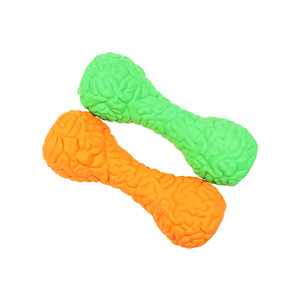 Pet Rubber Chew Toy <b>Dumbbell</b> Sound Making For Dogs Large Breeds Colorful Non Toxic Educational Indoor Play - Product Image 4