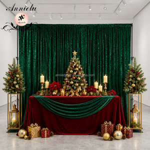 ANNIELU Lussuoso Telo di Sfondo in Velluto Schiacciato Verde Smeraldo da 3 Metri, Tenda Personalizzata in Velluto per Decorazioni di Matrimoni ed <span class=keywords><strong>Eventi</strong></span> - Product Image 1