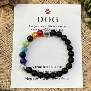 Joyería Conmemorativa para Mascotas Hecha a Mano, Regalo de Condolencia para Mascotas, Cuentas Mixtas de 8mm, Pulsera Conmemorativa de 7 Chakras para Perros y Gatos Queridos - Product Image 2