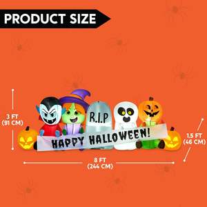 Ting <span class=keywords><strong>Angel</strong></span> 8FT Halloween Décorations gonflables en plein air Vente chaude Citrouille Fantôme <span class=keywords><strong>Vampire</strong></span> Sorcière Tombstone Décorations de fête - Product Image 4