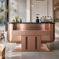 Comptoir de bar commercial de luxe en acier inoxydable pour restaurant et hôtel