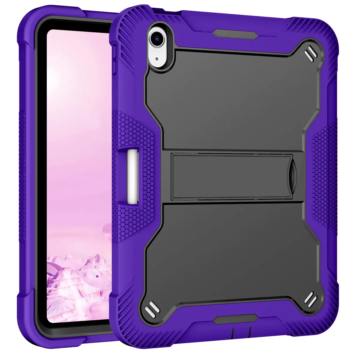 Hybrid Shockproof Rugged Drop Protective Cover with Kickstand Silicone Case for iPad 10.9 2022 Generation Back Cover