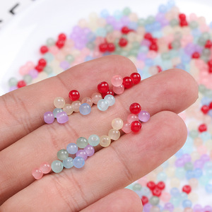 Perles en verre imitation jade, 3 mm, rondes, en vrac, pour la fabrication de bracelets, accessoires de bijoux DIY, matériaux en gros - Product Image 4