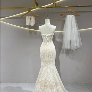 Jancember JFH15 Abito da Sposa Moderno Senza Spalline con Ricamo in Pizzo Stile Sirena Aderente - Product Image 4