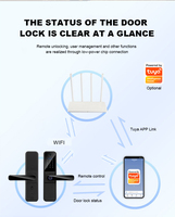 Akses cerdas WiFi, kunci cerdas Anti maling Alarm Remote sementara kata sandi sidik jari untuk pintu kayu aluminium opsi penyimpanan Data Cloud