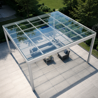 Auvent en verre sur mesure pour toit plat, véranda, côtés ouverts, structure en aluminium, pour jardin, terrasse, patio, ODM OEM