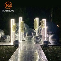 Miroir gonflable géant argenté Spere Party Stage Publicité commerciale Art Show Décoration de Noël Boule miroir gonflable