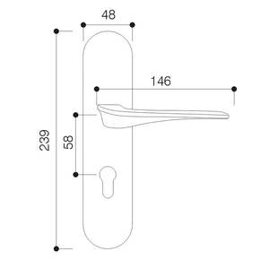 人気デザインソリッドブラスインテリアドアハンドルプライバシーパッセージキーレスロックドアハンドルレバーほぞ穴ロック - Product Image 6