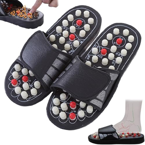 Sandales de réflexologie pour stimulation des points d'acupuncture, avec nœuds de massage des points d'acupuncture du pied, pression simulée par les doigts humains, pantoufles de massage des pieds - Product Image 2