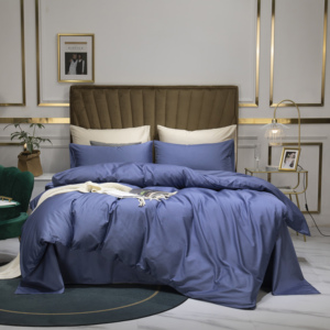 Ensemble de housse de <span class=keywords><strong>couette</strong></span> 4 pièces 100% coton avec fermeture à glissière, comprend une housse de <span class=keywords><strong>couette</strong></span>, un drap-housse et 2 taies d'oreiller pour toutes les saisons. - Product Image 1