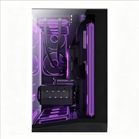 Casing Komputer PC Gamer Gaya Baru Grosir ATX Mid Tower Kaca Kabinet Komputer Gaming Desktop Cover Case Cases&Towers