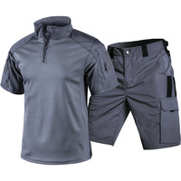 Combinaison de grenouille à manches courtes, short tactique, t-shirt pour homme à séchage rapide, vente en gros d'usine, combinaison d'entraînement