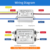 Filtre de ligne de puissance CC à deux étages CE ME410D, connexion par vis, filtre RFI CC pour instruments et contrôle d'automatisation