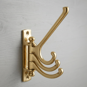 AK Brass Triple Door Shape Wall <b>Hook</b> Polished Brass Finished <b>Decorative</b> <b>Coat</b> Hanger Metal Wall Hanger Home Interior Decor - Product Image 2