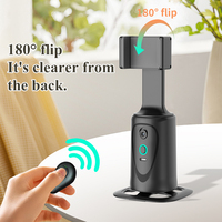 Nouveauté YL02 Stabilisateur de caméra pour smartphone 1/4 avec suivi automatique du visage à 360°, pas besoin d'application, avec pince de téléphone pliable