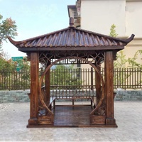 Gazebo extérieur étanche en bois pagode garden party paysage pavillon chinois pont cadre en bois