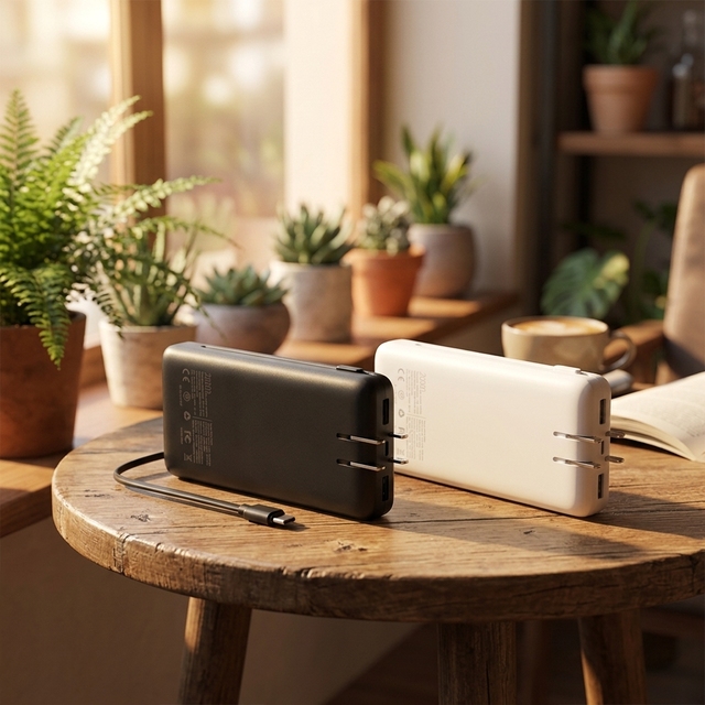 High Capacity 20000mah Power Bank Built-in Plug and Cables Universal External Battery Pack Fast Charging for Camping Home