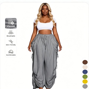 Pantalones Anchos de <span class=keywords><strong>Lino</strong></span> Transpirable con Cordón y Bolsillos para <span class=keywords><strong>Mujer</strong></span>, Tallas Grandes, Estilo Casual, Marca Privada Sehe - Product Image 4