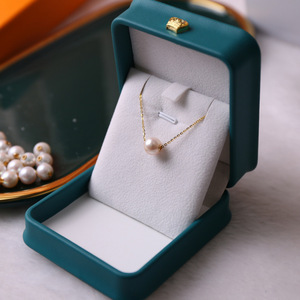 Perles de Zhuji en gros, 7-8 mm, rondes, sans défaut, forte luminosité, collier en perles d'eau douce d'aquaculture naturelle avec chaîne de pull - Product Image 2