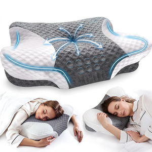 Oreiller orthopédique en mousse à mémoire de forme rafraîchissante, personnalisable OEM/ODM, forme ergonomique moderne en forme de coin, hypoallergénique, housse amovible, soutien du cou - Product Image 1