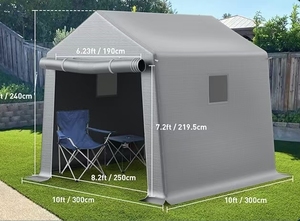 <span class=keywords><strong>Abri</strong></span> de rangement portable en <span class=keywords><strong>métal</strong></span> pour <span class=keywords><strong>extérieur</strong></span> 6 x 6 pieds avec porte à fermeture éclair enroulable pour vélo, <span class=keywords><strong>moto</strong></span>, respectueux de l'environnement - Product Image 2