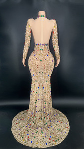 Gaun Pengantin NOCANCE Model Terbaru 2026 Tanpa Tali Dengan Kristal Warna-warni Lengan Panjang Gaun Pengantin Wanita Untuk Pesta - Product Image 6