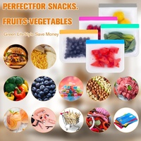 Sacs de congélation réutilisables avec logo personnalisé, résistants au lave-vaisselle, étanches, pour le stockage des aliments, avec double fermeture éclair, sans BPA, pour les voyages et la maison