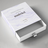 Scatola Regalo in Carta con Logo Blu, Design Ecologico per Vestiti, Scarpe, Libri con Stampa in Rilievo Elegante